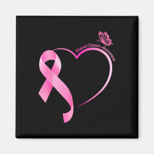 Borstkanker maand sterke roze lint hart magneet
