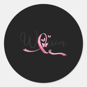 Borstkanker Maand Vlinders Roze Lint Vrouwen' Ronde Sticker