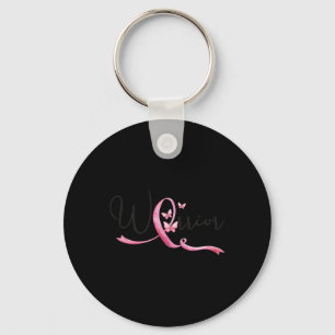 Borstkanker Maand Vlinders Roze Lint Vrouwen' Sleutelhanger