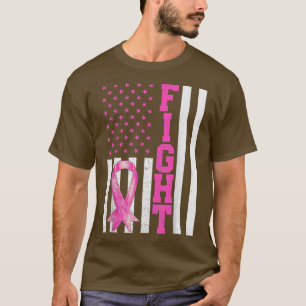Borstkanker Mannen tegen Amerikaanse vlag T-shirt