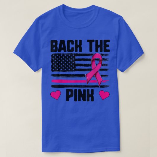 Borstkanker Mannen Vrouwen achter de roze Amerikaa T-shirt (Design voorkant)