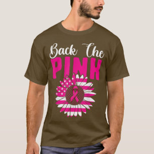 Borstkanker Mannen Vrouwen achter de roze vlag T-shirt