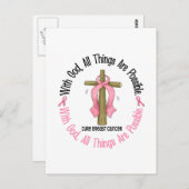 Borstkanker met GOD CROSS 1 Briefkaart (Voorkant / Achterkant)