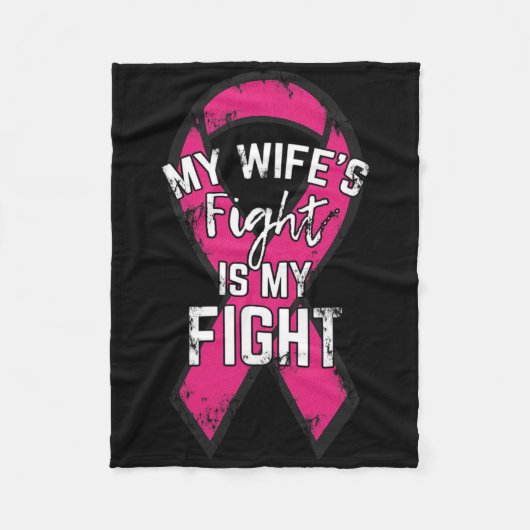 Borstkanker Ondersteuning Gift Awareness Echtgenot Fleece Deken (Voorkant)
