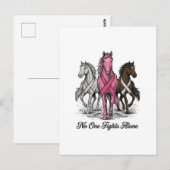 Borstkanker Ondersteuning Paard Vector T-shirt Ont Briefkaart (Voorkant / Achterkant)