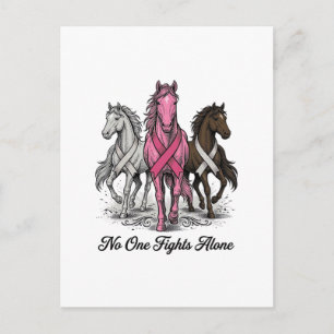 Borstkanker Ondersteuning Paard Vector T-shirt Ont Briefkaart