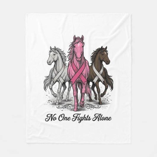 Borstkanker Ondersteuning Paard Vector T-shirt Ont Fleece Deken (Voorkant)