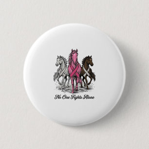 Borstkanker Ondersteuning Paard Vector T-shirt Ont Ronde Button 5,7 Cm