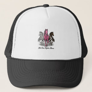 Borstkanker Ondersteuning Paard Vector T-shirt Ont Trucker Pet