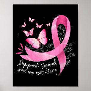 Borstkanker Ondersteuning Squad Awareness Roze Lin Poster