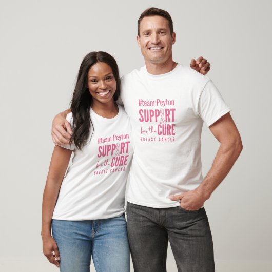 borstkanker op maat gepersonaliseerde ondersteunin t-shirt (Unisex)