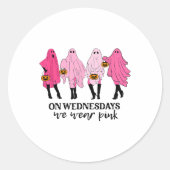 Borstkanker op woensdag hebben we roze Draag Ronde Sticker (Voorkant)