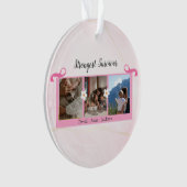 Borstkanker overlevende drie foto collage Mok Ornament (voorkant)