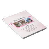 Borstkanker overlevende drie foto collage notitieblok (Schuin)