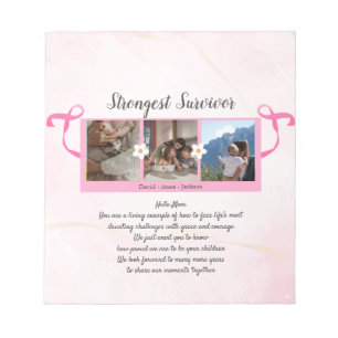 Borstkanker overlevende drie foto collage notitieblok