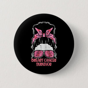 Borstkanker overlevende Hairbun borstkanker bewust Ronde Button 5,7 Cm