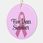 Borstkanker Overlevende Ornament 5 jaar (Links)