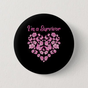 Borstkanker Overlevende Shirten voor vrouwen Im a Ronde Button 5,7 Cm