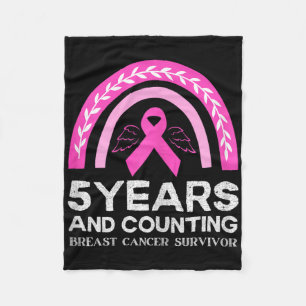 Borstkanker Overlevende T-shirt 5 jaar Kankervrij Fleece Deken