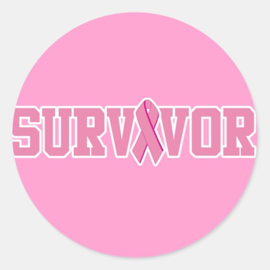 Borstkanker Overleving Ronde Sticker (Voorkant)