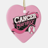 Borstkanker Overlevingspanner Keramisch Ornament (Rechts)