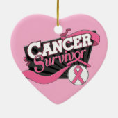 Borstkanker Overlevingspanner Keramisch Ornament (Achterkant)