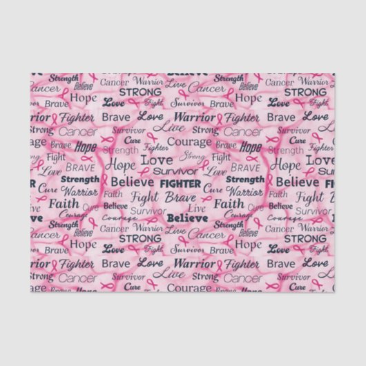 Borstkanker Overlevingsvoorlichting Tissuepapier (Voorkant)