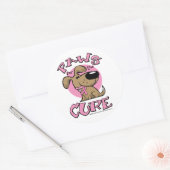 Borstkanker Pakketten voor de Cure Dog Ronde Sticker (Envelop)
