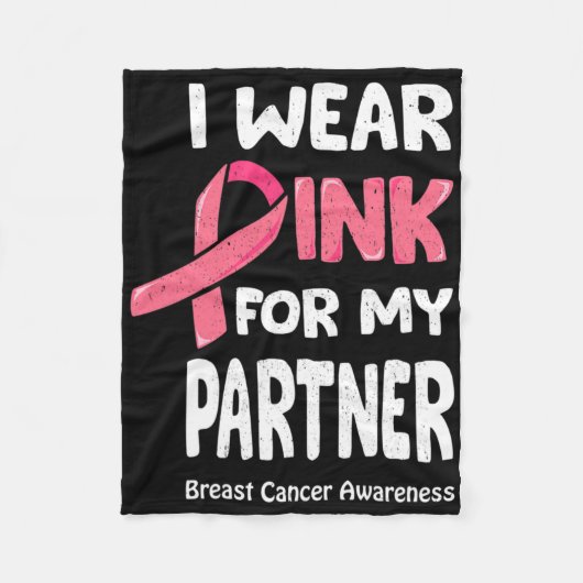 Borstkanker partner T-Shirt Fleece Deken (Voorkant)