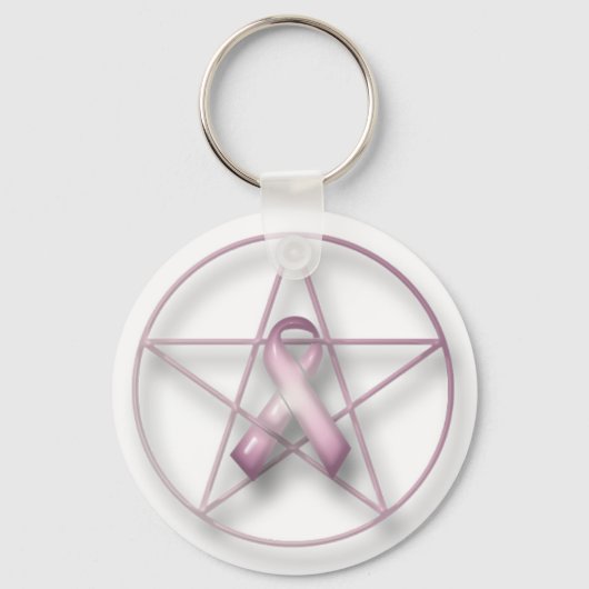 Borstkanker Pentagram Sleutelhanger (Voorkant)