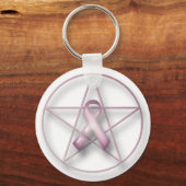 Borstkanker Pentagram Sleutelhanger (Voorkant)