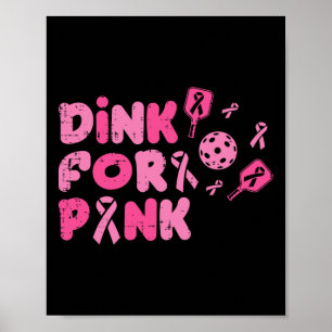 Borstkanker Pickleball Dink voor Roze Bewuste Mann Poster