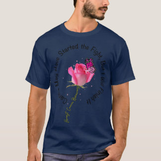 Borstkanker Quote Roos Butterfly roze lint mot T-shirt