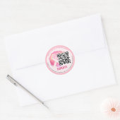 Borstkanker Ribbon Fundraiser Donatie QR CODE Ronde Sticker (Envelop)