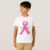 borstkanker roze bewustmakingslint t-shirt (Voorkant volledig)
