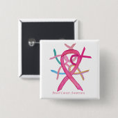 Borstkanker Roze bewustzijn Button Pins (Voorkant /achterkant)