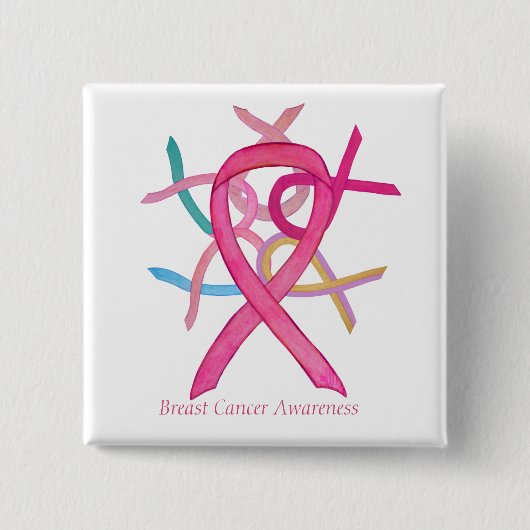 Borstkanker Roze bewustzijn Button Pins (Voorkant)