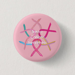 Borstkanker Roze bewustzijn Ribbon Button Pin
