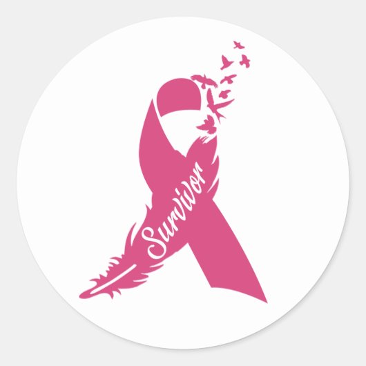 Borstkanker Roze lint Awareness Stickers (Voorkant)