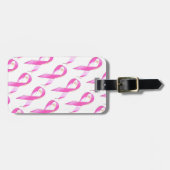 Borstkanker, roze lint bagagelabel (Voorkant horizontaal)