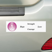 Borstkanker Roze lint Bumpersticker (Op auto)