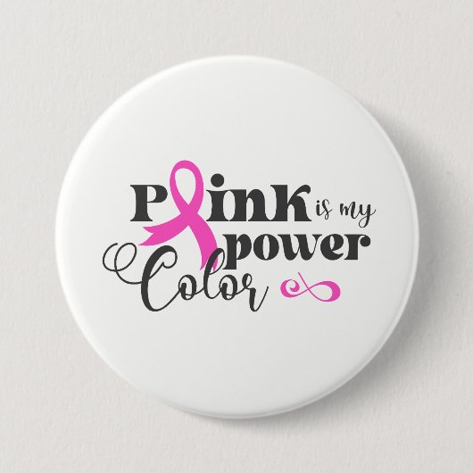 Borstkanker Roze lint Button Pin (Voorkant)