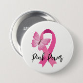 Borstkanker Roze lint Button Pin (Voorkant /achterkant)