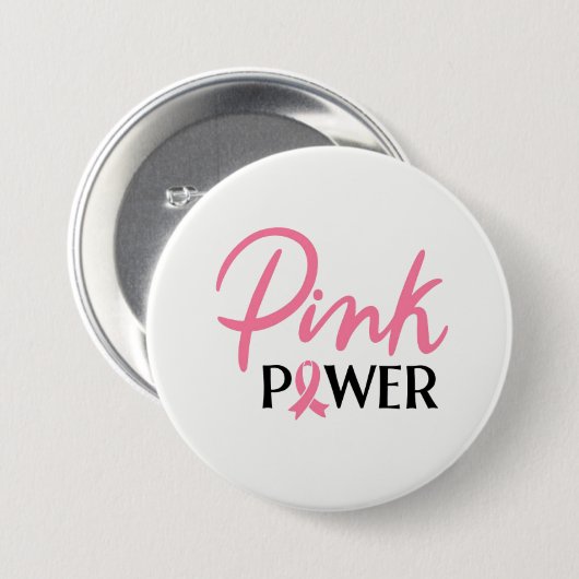 Borstkanker Roze lint Button Pin (Voorkant /achterkant)