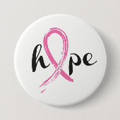 Borstkanker Roze lint Button Pin (Voorkant)