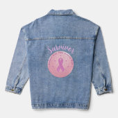 Borstkanker Roze lint Denim Jacket (Achterkant)