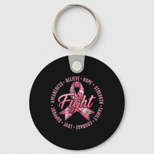 Borstkanker Roze lint Fight Believe Hope Stren Sleutelhanger