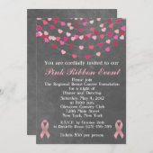 Borstkanker Roze lint Fundraiser Invitation Kaart (Voorkant / Achterkant)