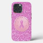 Borstkanker Roze lint Glitter Case-Mate iPhone Case (Achterkant)