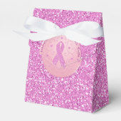 Borstkanker Roze lint Glitter Tent Favor Box Bedankdoosjes (Voorkant Zijde)